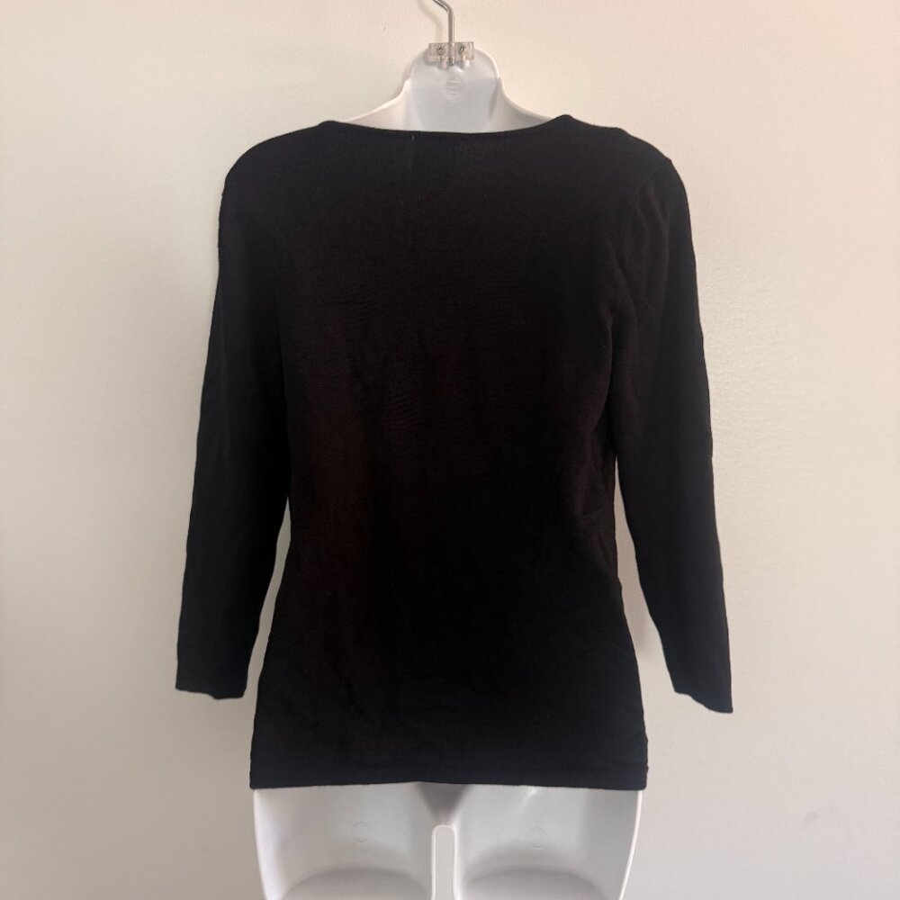 Ruby Rd. Petite Embellished Knit Top | Black | PM - Picture 5 of 9
